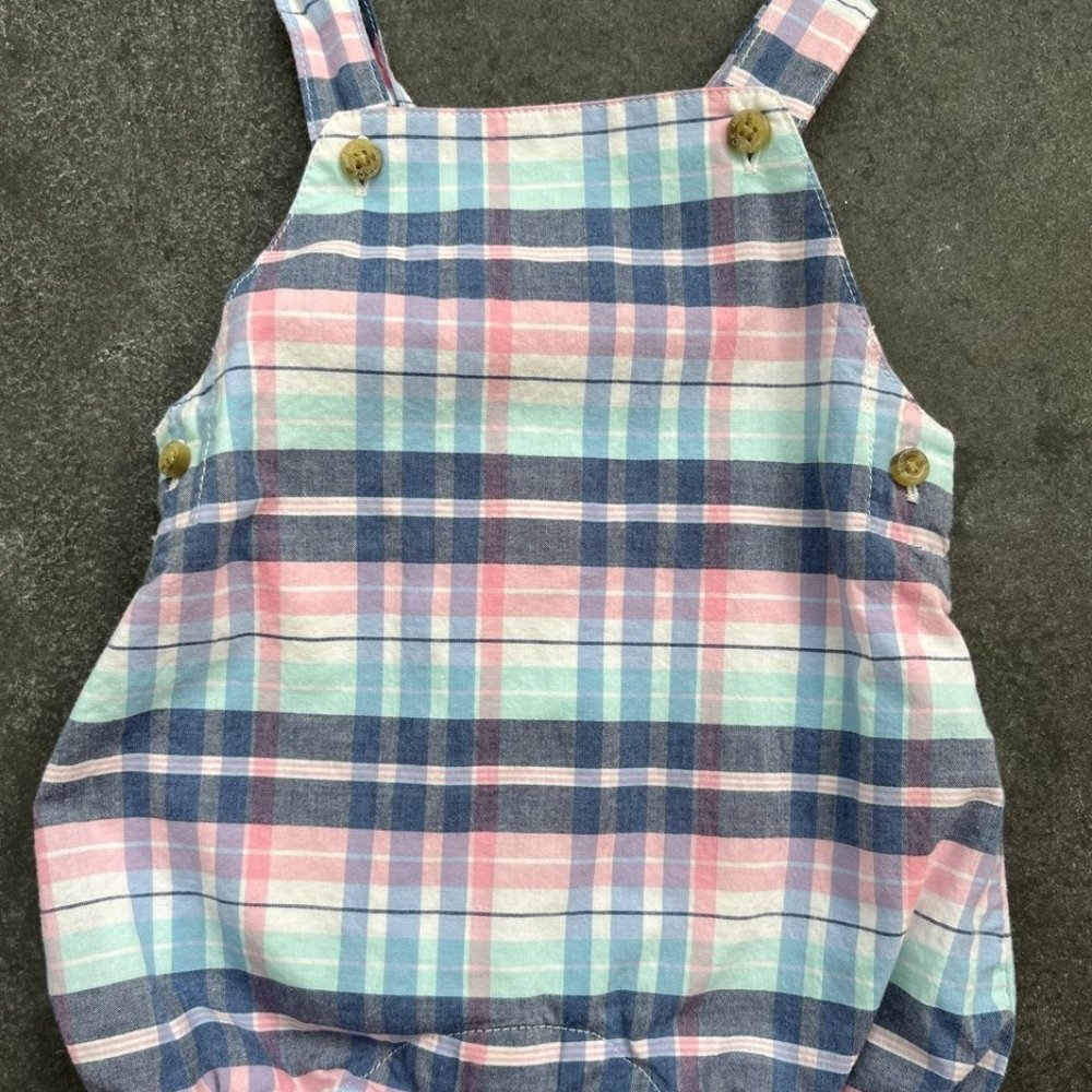 Janie and Jack Plaid Short Romper Size 0-3 Months